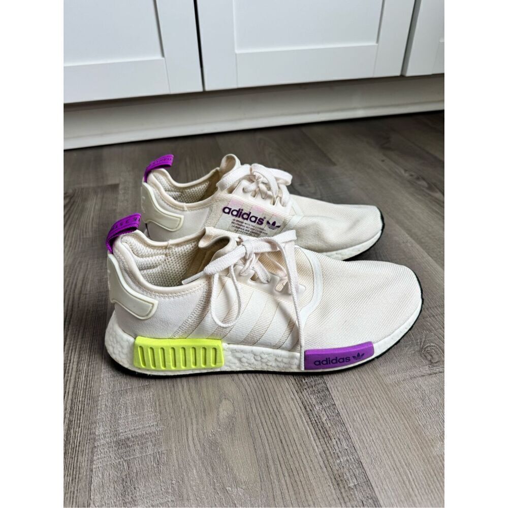 Adidas NMD R1 Boost Men’s Running Shoe Sneaker Size 9 Semi Solar White D96626 - Picture 4 of 10